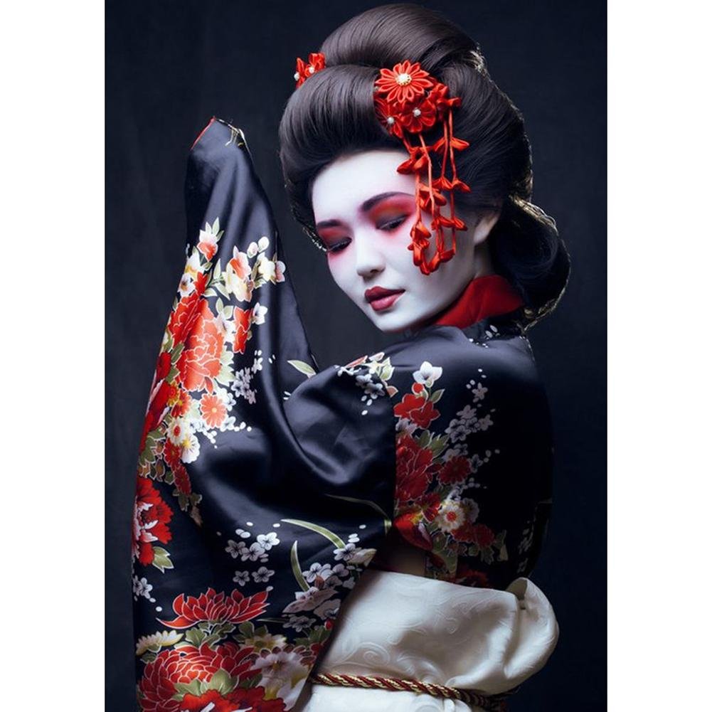 5D Diy Diamond Painting Kit Full Round Beads Geisha