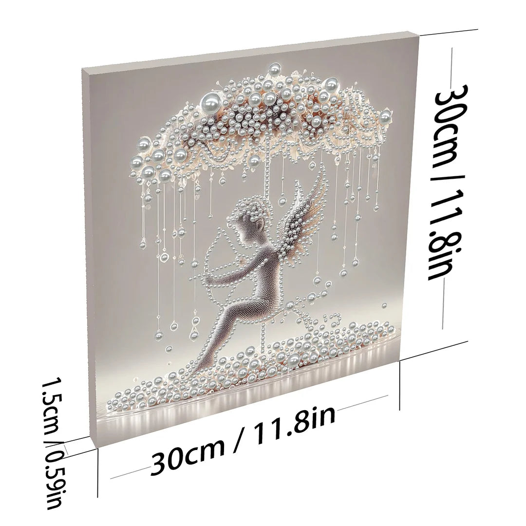 DIY Pearl Painting With Frame - Handmade Self-Adhesive Pearls - Lady (30*30cm) L