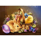 5D Diy Diamond Painting Kit Full Round Beads Easter Chick Rabbit