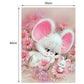 Diamond Painting - Partial Round - little Mouse Among The Flowers