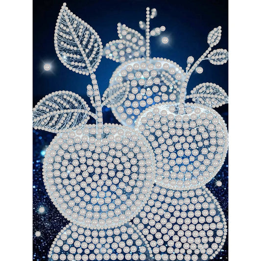 DIY Pearl Painting With Frame - Handmade Self-Adhesive Pearls - Apple (30*40cm)