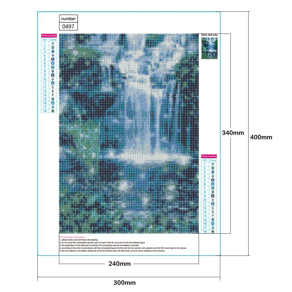 Diamond Painting - Full Round - Beautiful Waterfall