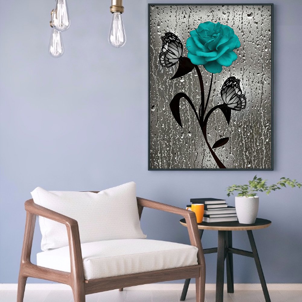 Diamond Painting - Full Round - Flower Butterfly I