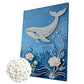 DIY Pearl Painting With Frame - Handmade Self-Adhesive Pearls - Whale (30*40cm) A