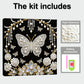 DIY Pearl Painting With Frame - Handmade Self-Adhesive Pearls - Butterfly (25*25cm) C