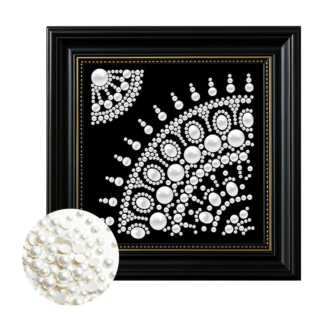 DIY Pearl Painting With Frame - Handmade Self-Adhesive Pearls - Mandala (27*27cm) B