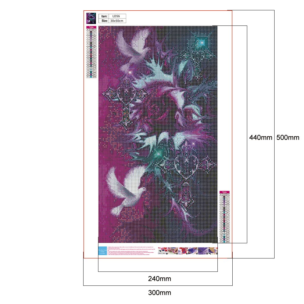 5D DIY Diamond Painting Kit - Full Round - Rose Heart (30*50cm)