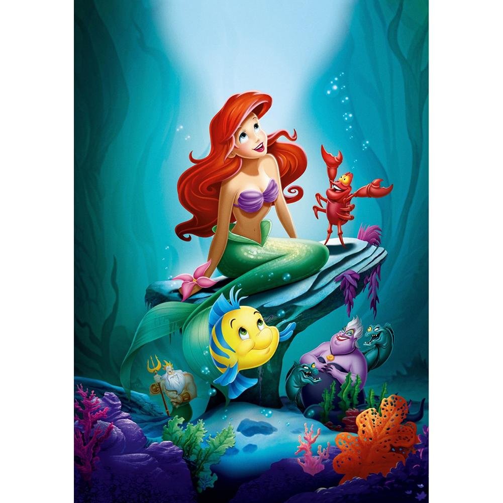 5D Diy Diamond Painting Kit Full Round Beads Mermaid