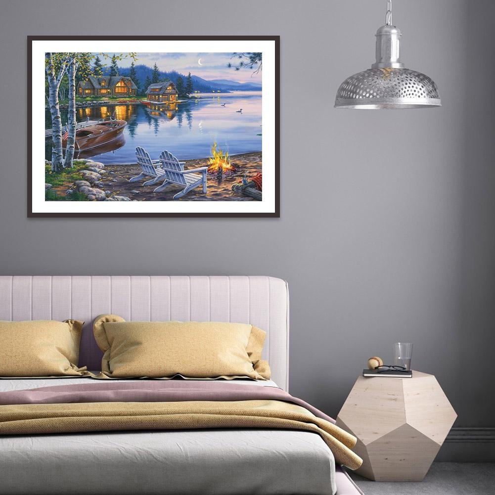 Diamond Painting - Full Round - Lakeside Scenery A