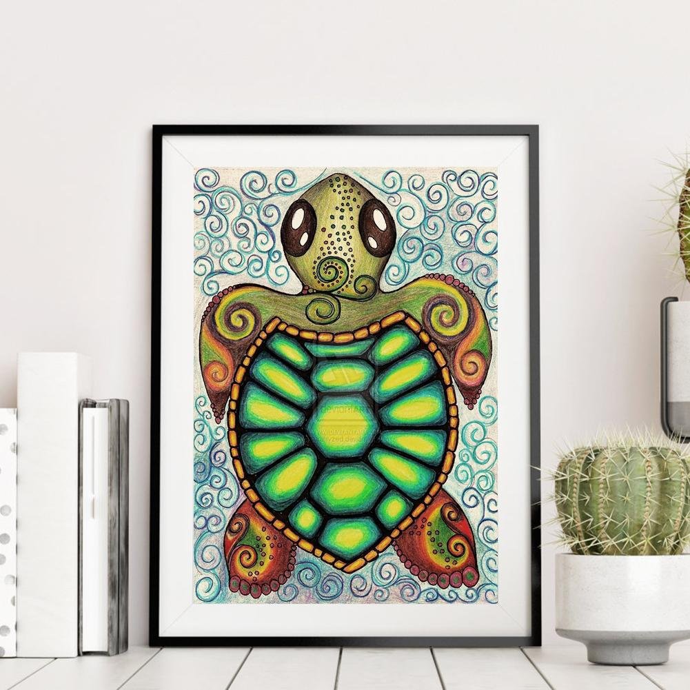 5D DIY Diamond Painting Kit - Full Round - Turtle