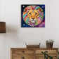 DIY Pearl Painting With Frame - Handmade Self-Adhesive Pearls - Lion (25*25cm) A