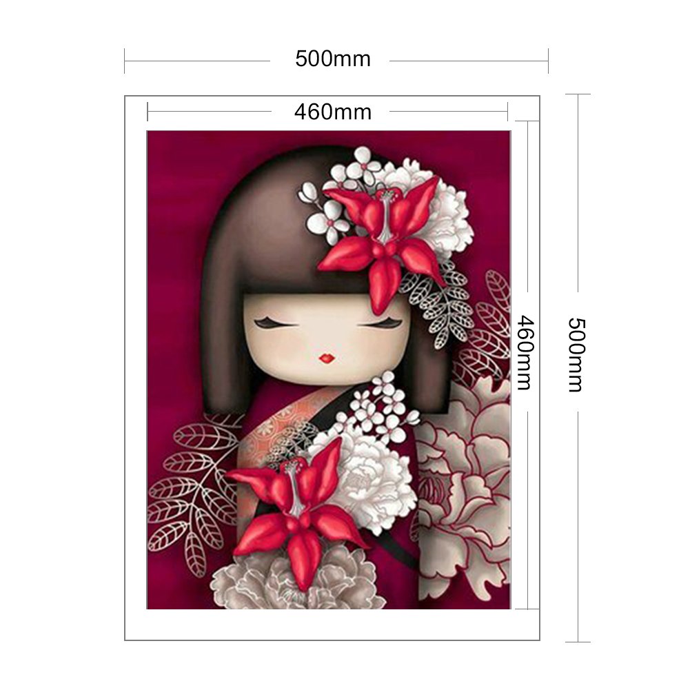 11CT Stamped Cross Stitch - Japanese Doll(40*50CM)