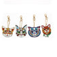 4pcs Cats DIY Diamond Painting Keychains