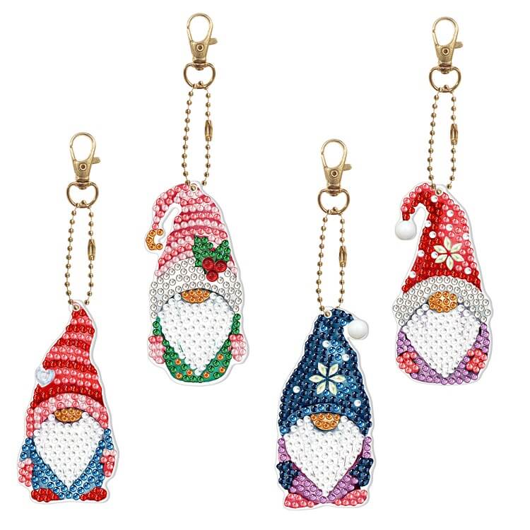 4pcs diy goblin diamond painting keychain