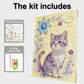 DIY Pearl Painting With Frame - Handmade Self-Adhesive Pearls - Flower Cat (30*40cm) B