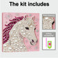 DIY Pearl Painting With Frame - Handmade Self-Adhesive Pearls - Horse (30*30cm) E