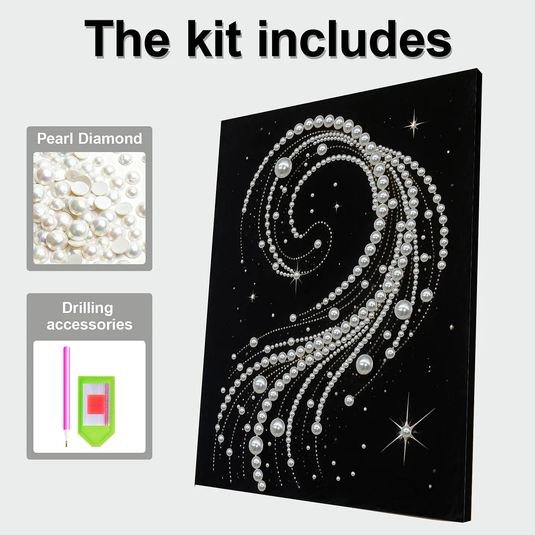 DIY Pearl Painting With Frame - Handmade Self-Adhesive Pearls - Spiral Pearl (30*40cm)