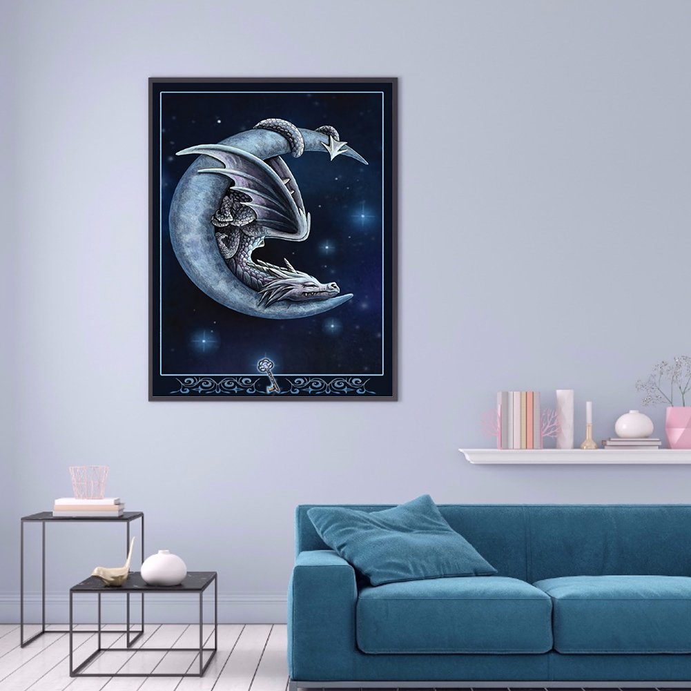 Diamond Painting - Full Round - Moon Dragon