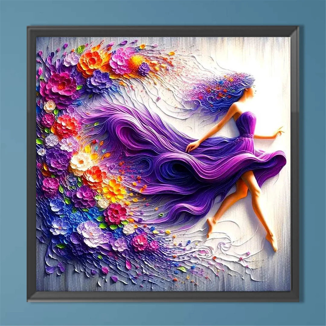 Diamond Painting - Full Round / Square - Girl In Purple