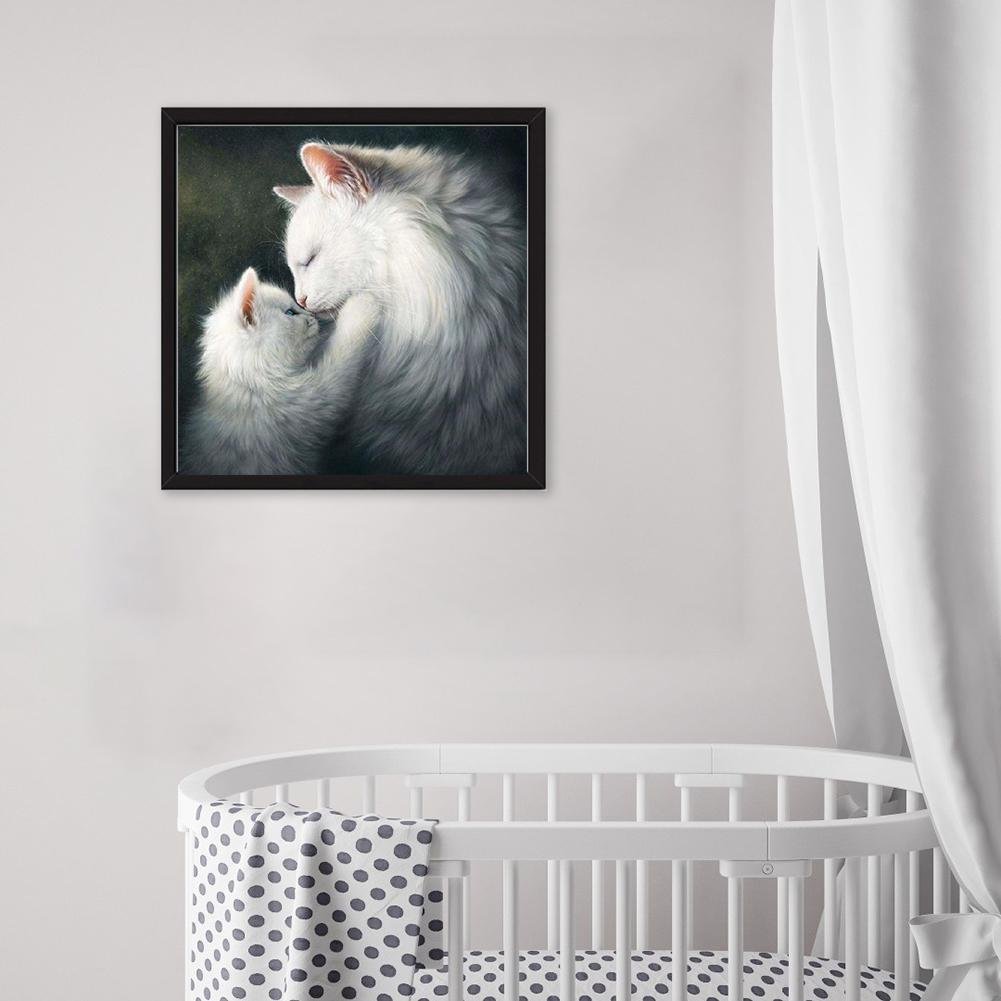 5D DIY Diamond Painting Kit - Full Round - Cat Mom & Kid