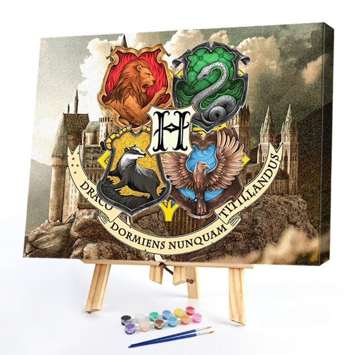 Magic School Badge Frameless Acrylic Figure Picture Drawing On Canvas Scenery