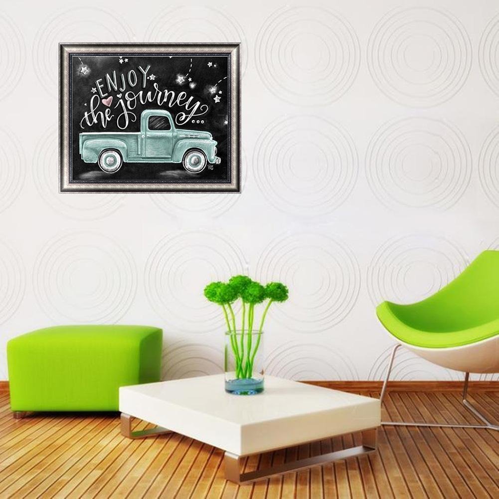Diamond Painting - Full Round - Blackboard Green Car