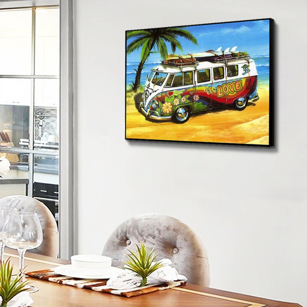 Diamond Painting - Full Round - Love Bus