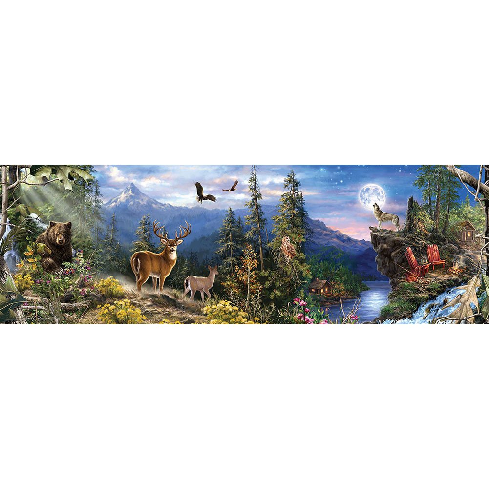 Forest Animals 11CT Stamped Cross Stitch Needle Artwork (90*30CM)