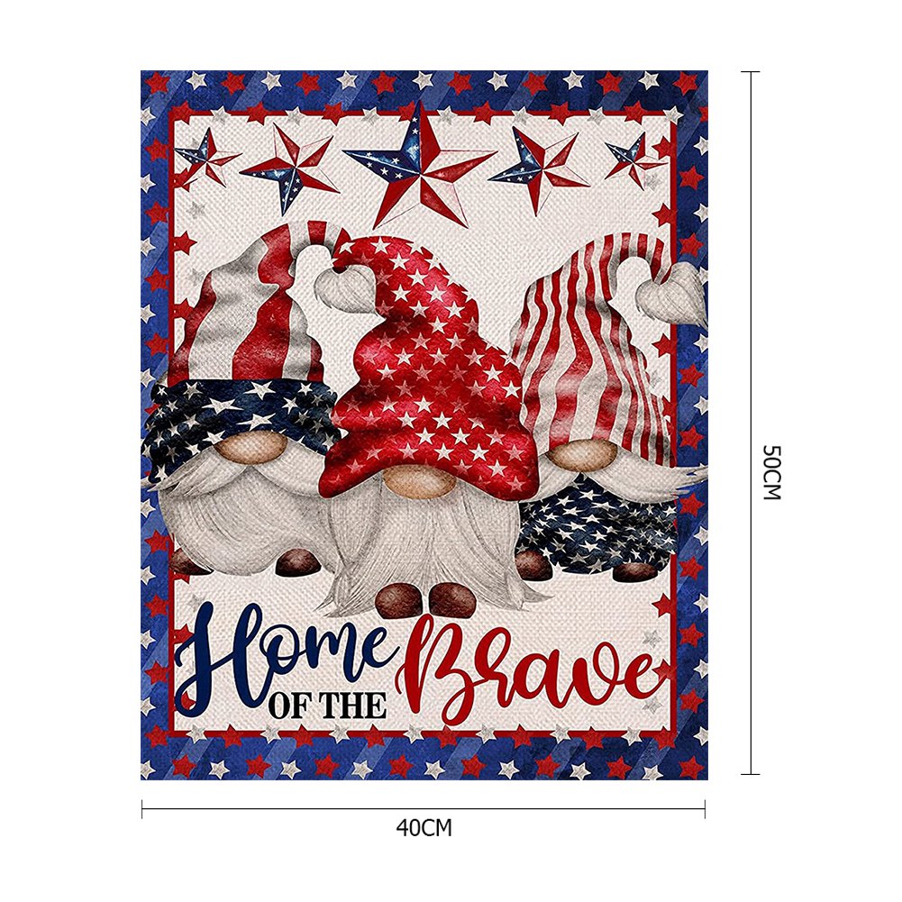 11ct Stamped Cross Stitch - Independence Day Gnome (40*50cm)