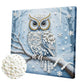 DIY Pearl Painting With Frame - Handmade Self-Adhesive Pearls - Owl (25*25cm) B