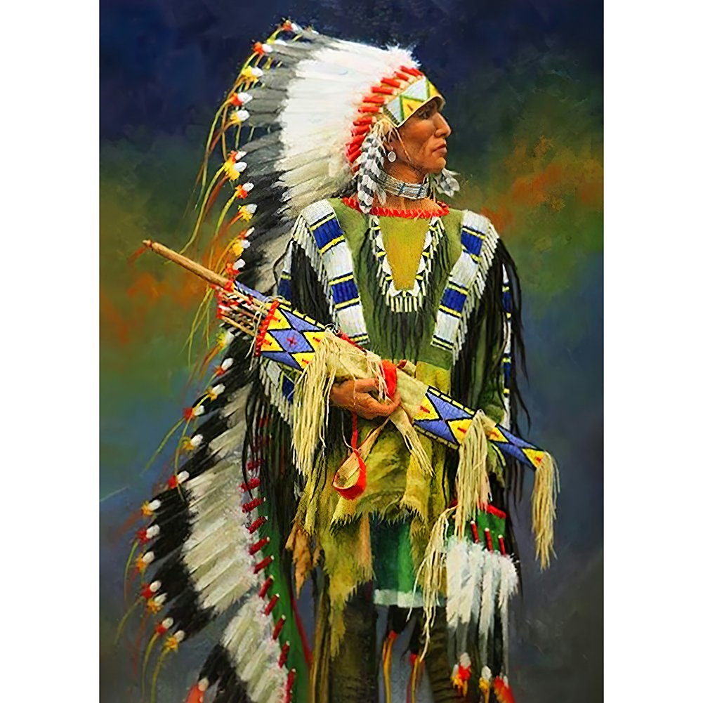 5D Diy Diamond Painting Kit Full Round Beads Indians