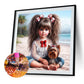 Diamond Painting - Full Round / Square - Dog and Girl S