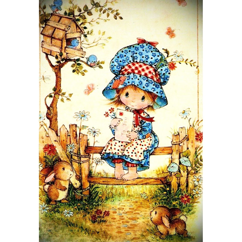 11ct Stamped Cross Stitch Cute Girl(40*50cm)