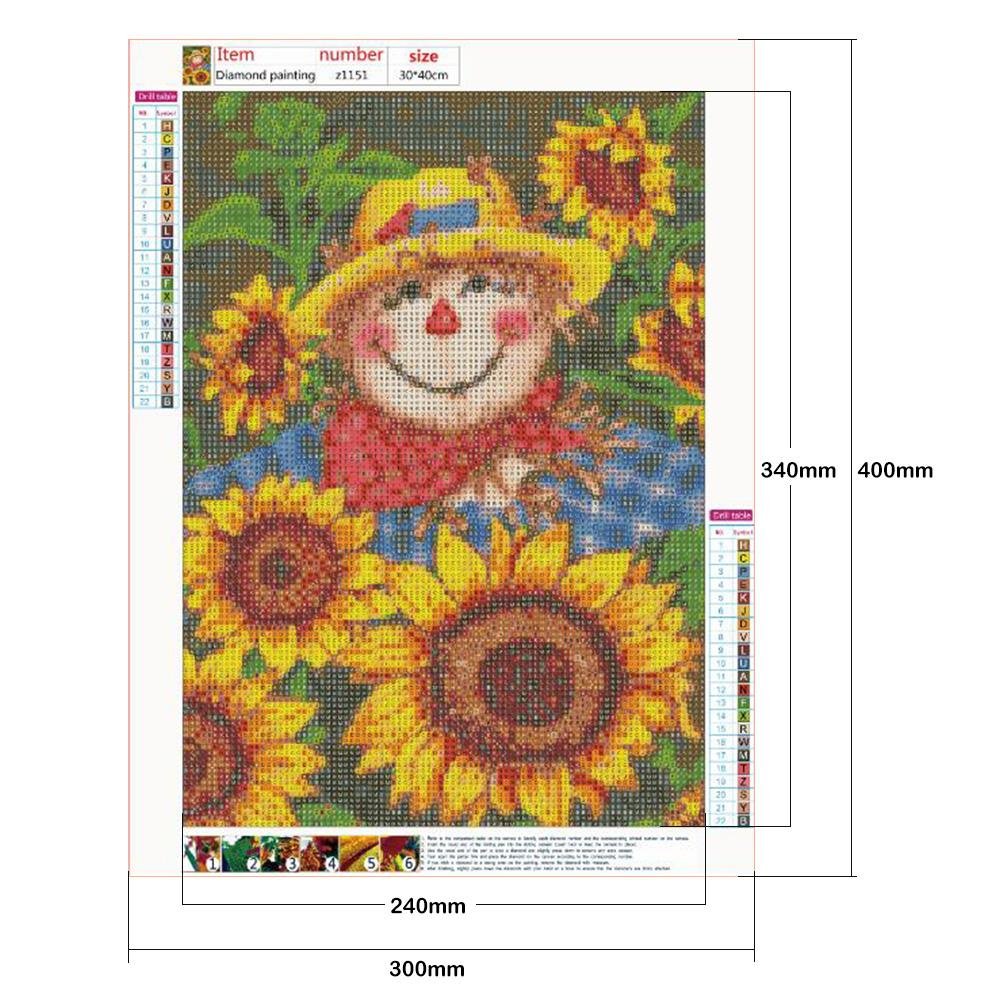 Diamond Painting - Full Round - Sunflower Scarecrow