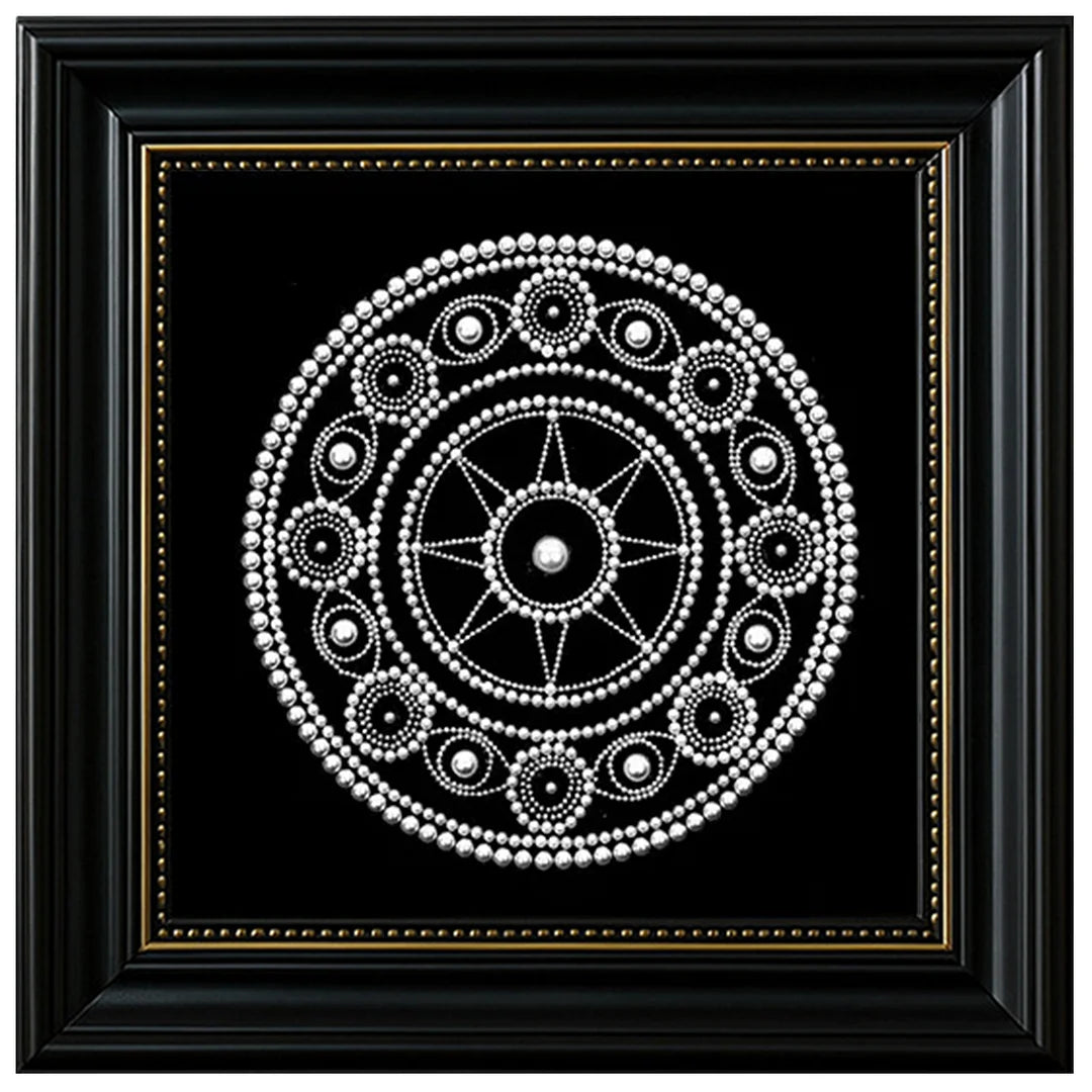 DIY Pearl Painting With Frame - Handmade Self-Adhesive Pearls - Mandala (27*27cm) A