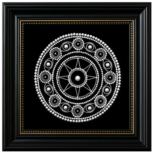 DIY Pearl Painting With Frame - Handmade Self-Adhesive Pearls - Mandala (27*27cm) A
