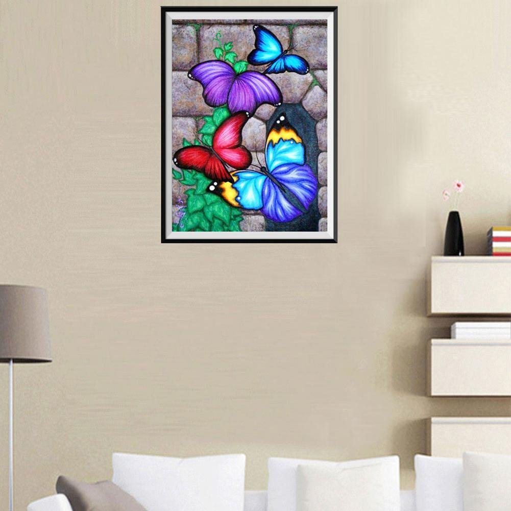 Diamond Painting - Partial Round - Colorful Butterflies