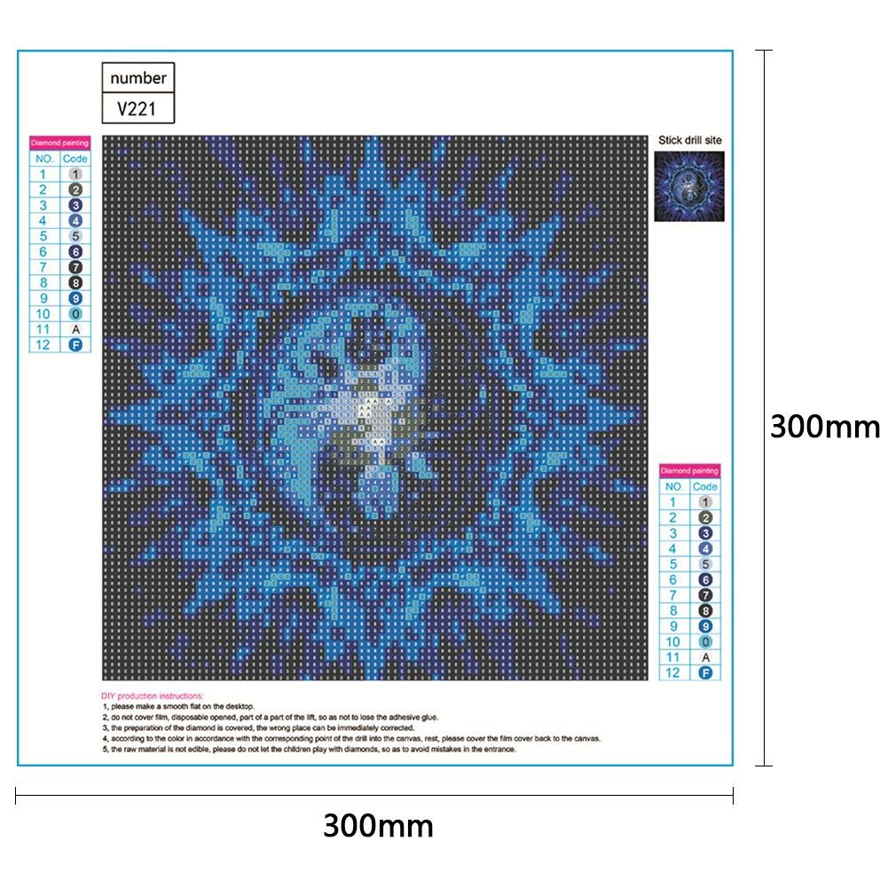 Diamond Painting - Full Round - Blue Rose YinYang
