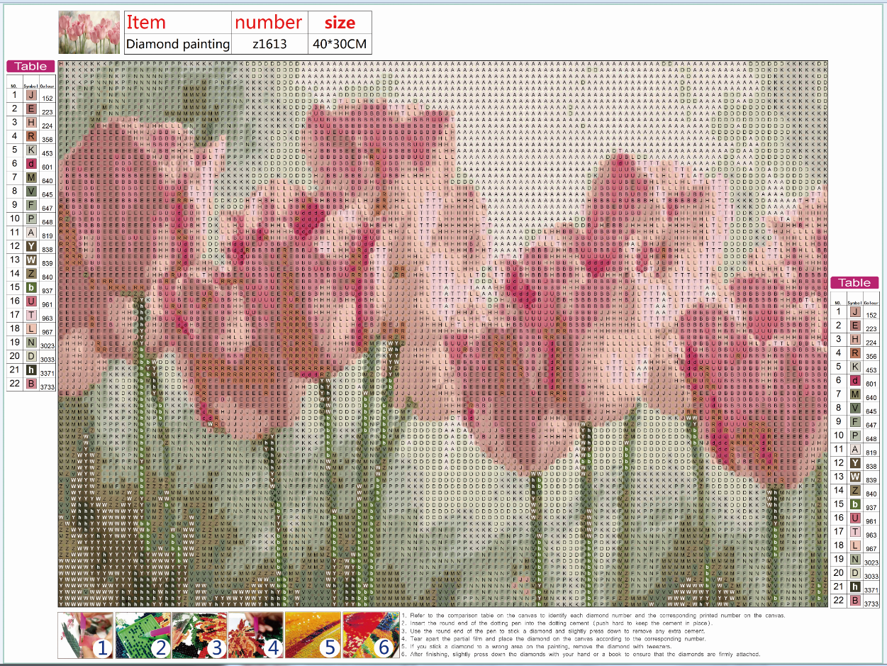Diamond Painting - Full Round - Pink Flower B