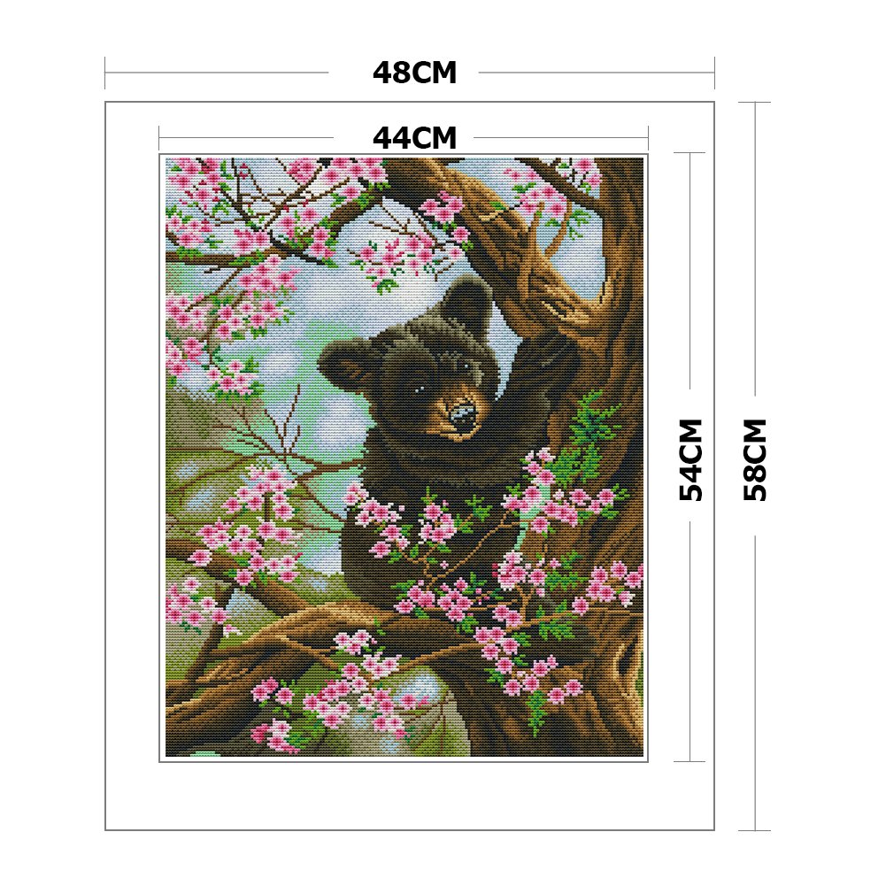 11CT Stamped Cross Stitch Cartoon Bear (48*58cm)