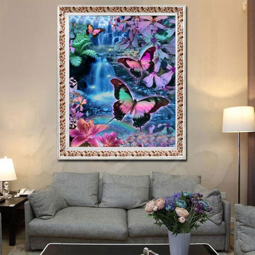 Diamond Painting - Partial Round - Colorful Butterfly