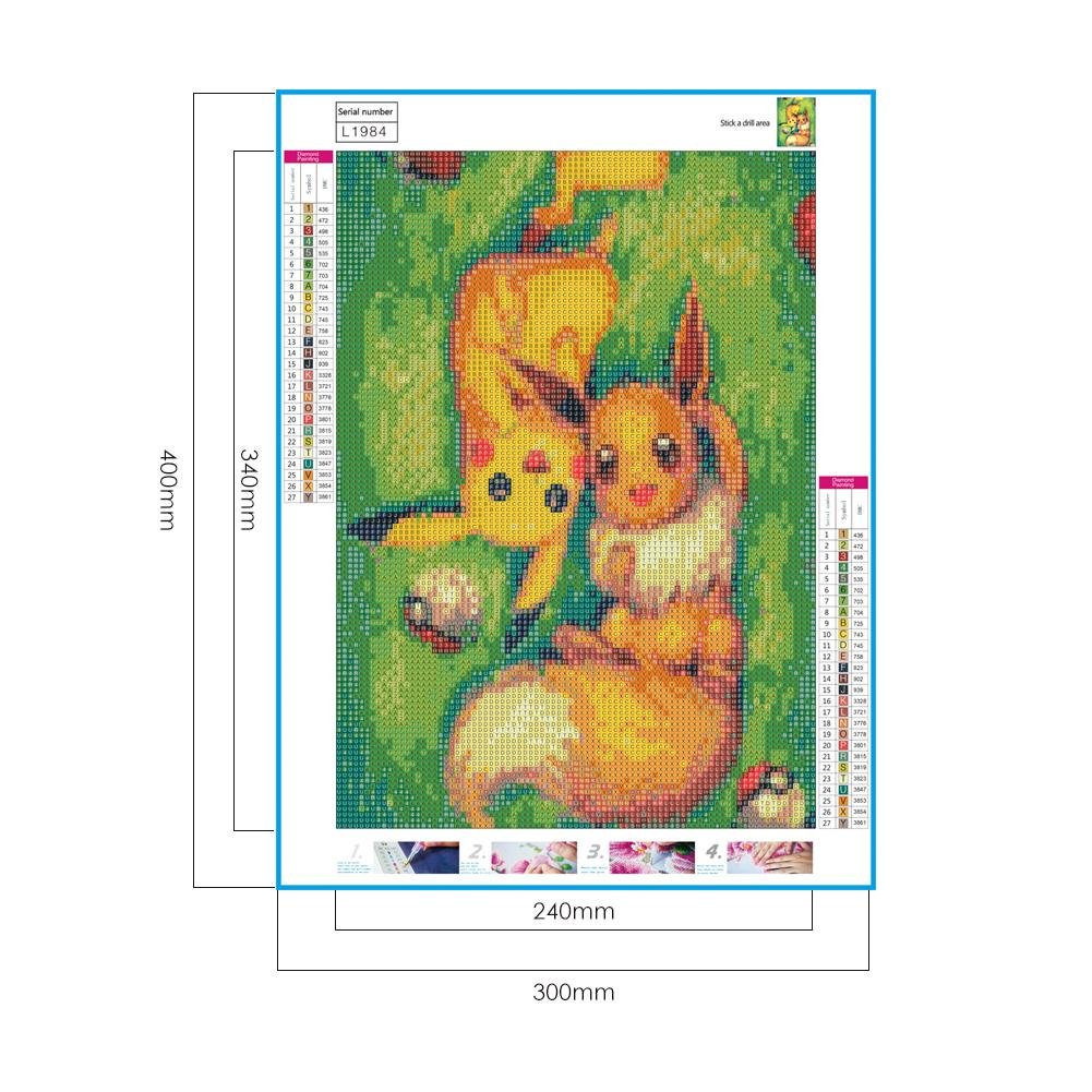 Diamond Painting - Full Round - Pikachu A