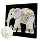 DIY Pearl Painting With Frame - Handmade Self-Adhesive Pearls - Elephant (25*25cm) B