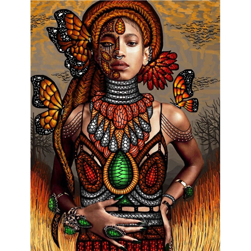 Full Round Diamond Painting Kits African Woman