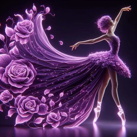 Diamond Painting - Full Round / Square - Dancing Girl In Purple