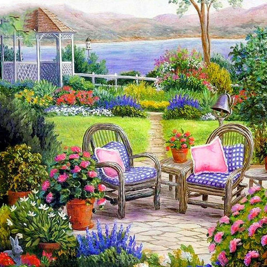 5D Diy Diamond Painting Kit Full Round Beads Rattan Chair
