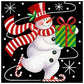 5D Diy Diamond Painting Kit Full Round Beads Skating Snowman