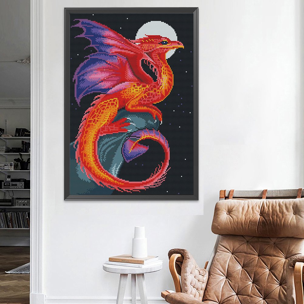 11CT Stamped Cross Stitch - Dragon (36*50CM)
