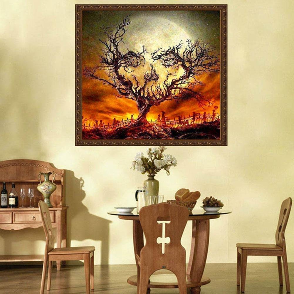 5D DIY Diamond Painting Kit - Full Round - Halloween Tree