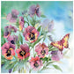 5D Diy Diamond Painting Kit Full Round Beads Flower Butterfly